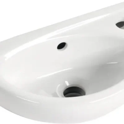 Aqualine Small - ovāla rokas izlietne, 40x23 cm, ar 1 caurumu jaucējkrānam labajā pusē, balta TP040
