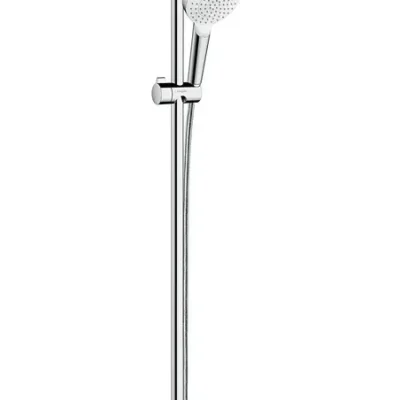 Hansgrohe Crometta - dušas komplekts 100, EcoSmart 9 l/min, dušas stienis 90 cm, balts/hroms 26539400