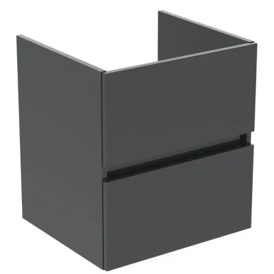 Ideal Standard Eurovit+ - izlietnes apakšskapītis, 55x50x44 cm, 2 atvilktnes, pelēks spīdīgs R0256TI