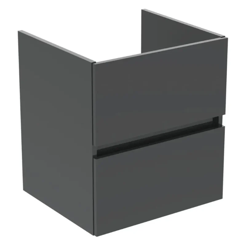 Ideal Standard Eurovit+ - izlietnes apakšskapītis, 55x50x44 cm, 2 atvilktnes, pelēks spīdīgs R0256TI