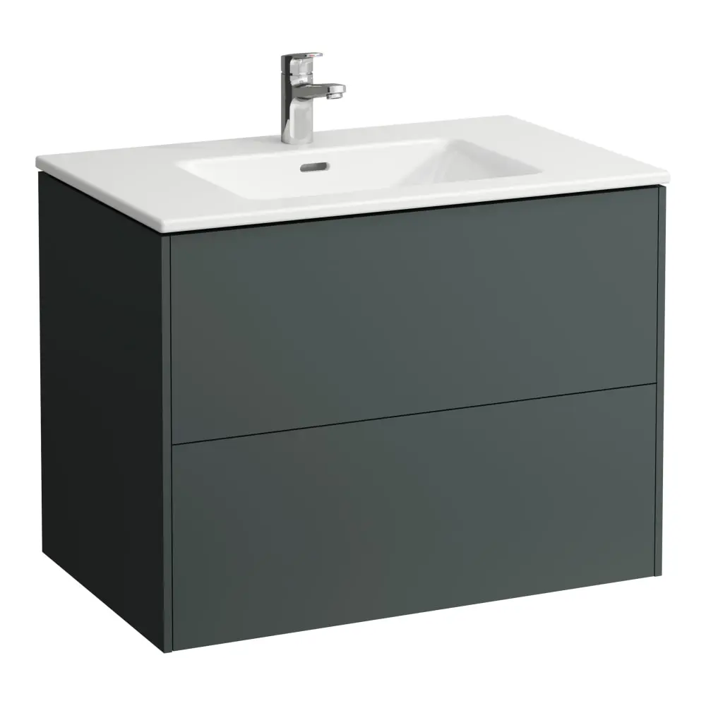 Laufen Base - izlietne ar zemizlietnes skapi, 59x79x49 cm, 2 atvilktnes, pelēka H8649612661041