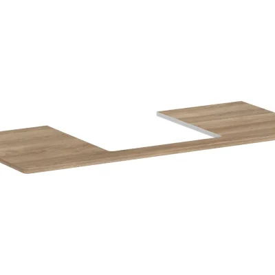 Hansgrohe Xelu Q - izlietnes plātne 118x55 cm, izgriezums vidū, dabīgs ozols 54096230