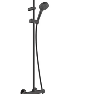 Hansgrohe Vernis Blend - dušas komplekts Showepipe 200 ar termostatu, melni matēts 26276670