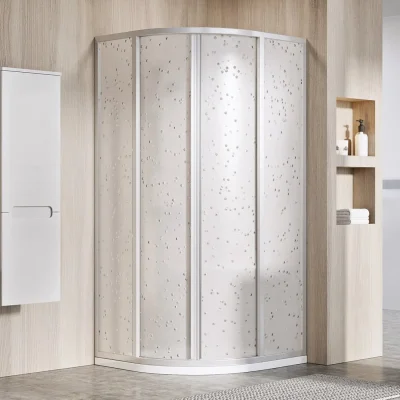 Ravak Supernova - Četru daļu apaļā dušas kabīne SKCP4-80, 78-80 cm, satinēts/Pearl 3114OU0211