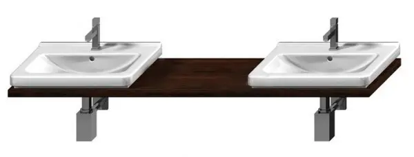 Jika Cubito - netipiska izlietnes virsma 221x47 cm, ar 2 caurumiem, Wenge H4501551724451