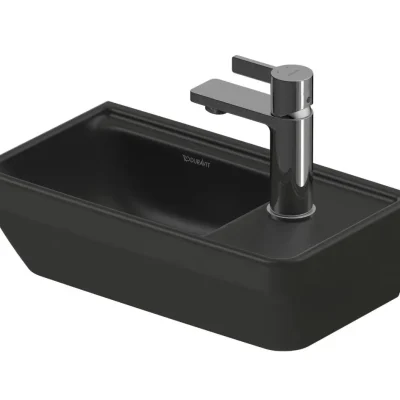 Duravit D-Neo - roku mazgājamā izlietne 40 x 22 cm, bez pārplūdes, jaucējkrāna atvere labajā pusē, antracīta 0739401341