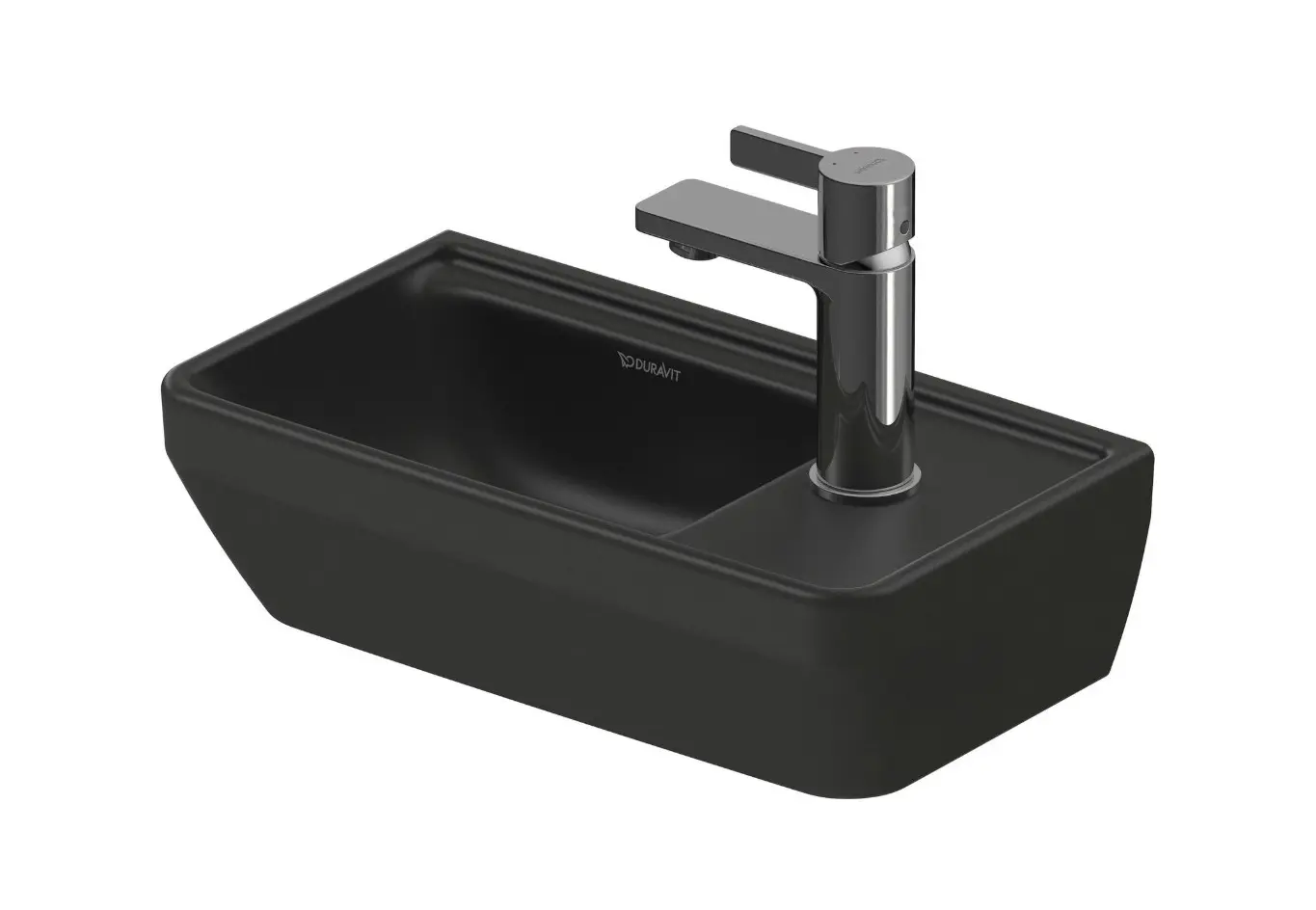 Duravit D-Neo - roku mazgājamā izlietne 40 x 22 cm, bez pārplūdes, jaucējkrāna atvere labajā pusē, antracīta 0739401341
