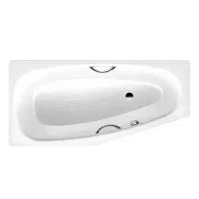 Kaldewei Advantage - Asimetriska vanna Mini Star labā 831, 157x75/50 cm, ar rokturu atverēm, pilnas virsmas pretslīdes pārklājums, pērļu efekts, balta 224734013001