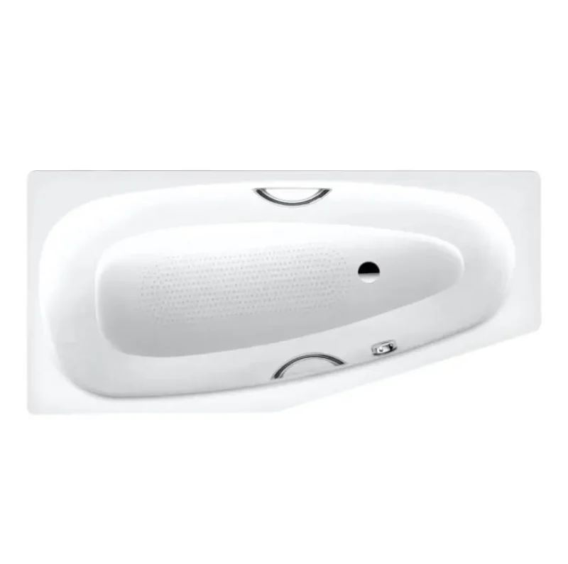 Kaldewei Advantage - Asimetriska vanna Mini Star labā 831, 157x75/50 cm, ar rokturu atverēm, pilnas virsmas pretslīdes pārklājums, balta 224734010001