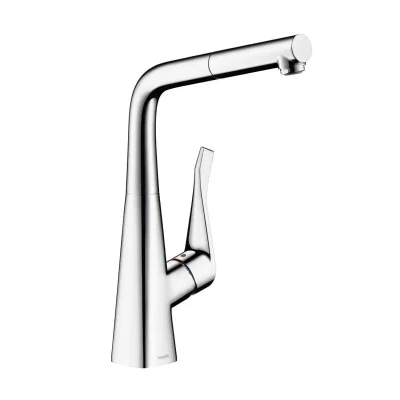 Hansgrohe M71 - virtuves izlietnes maisītājs M7114-H320 ar izvelkamu trauku dušu, sBOX, hromēts 73812000