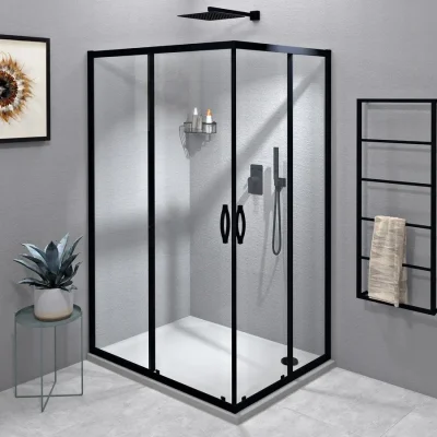 Gelco Sigma - dušas kabīne 100x80 cm, matēti melns/caurspīdīgs stikls GS2110BGS2180B