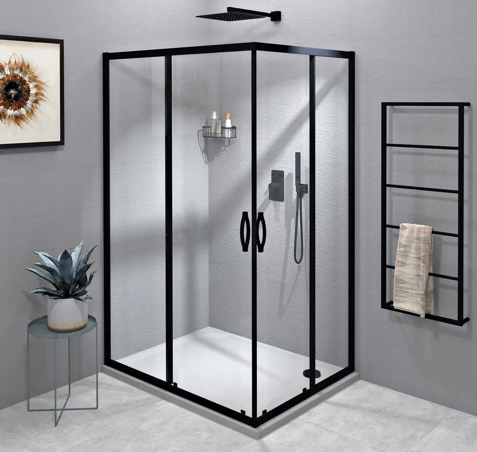 Gelco Sigma - dušas kabīne 100x80 cm, matēti melns/caurspīdīgs stikls GS2110BGS2180B