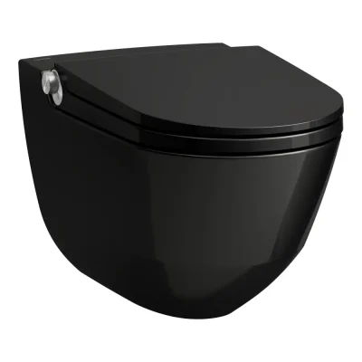 Laufen Cleanet Riva - dušas WC, Rimless, SoftClose, LCC, melns H8206910200001