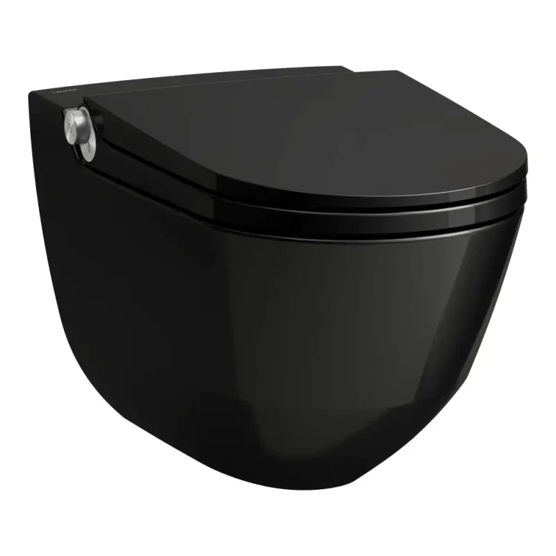 Laufen Cleanet Riva - dušas WC, Rimless, SoftClose, LCC, melns H8206910200001