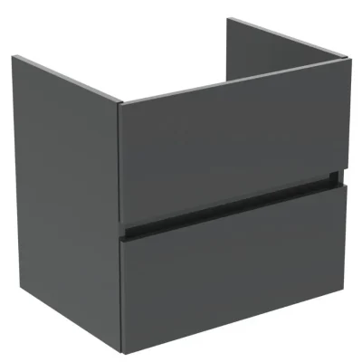 Ideal Standard Eurovit+ - skapītis zem izlietnes, 55x60x44 cm, 2 atvilktnes, pelēks spīdīgs R0259TI