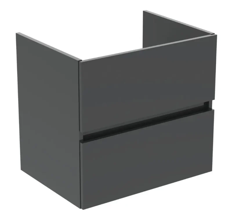 Ideal Standard Eurovit+ - skapītis zem izlietnes, 55x60x44 cm, 2 atvilktnes, pelēks spīdīgs R0259TI