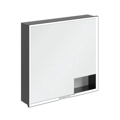 Villeroy & Boch My View+ - spoguļskapis ar LED apgaismojumu 80x75x17 cm, 2 durvis, spoži balts/matēti melns B48280VE