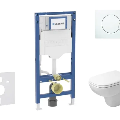 Geberit Duofix - komplekts priekšsienas elements, D-Code WC ar SoftClose sēdekli un Sigma01 vadības plati, Alpu balts SANI11CP3100