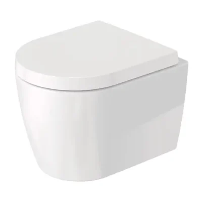 Duravit ME by Starck - piekaramais WC ar SoftClose sēdekli, bezapmales, DuraShield, balts 453009AAA1