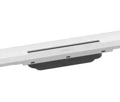 Hansgrohe RainDrain Flex - dušas noteka 1000 ar nerūsējošā tērauda resti, saīsināma, montāžai pie sienas, balta matēta 56053700