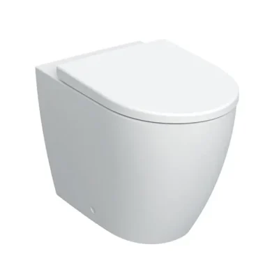 Geberit iCon - stāvošs WC ar WC sēdekli SoftClose, horizontāls izvads, Rimfree, balts 502.383.JT.1