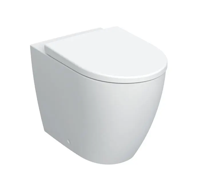 Geberit iCon - stāvošs WC ar WC sēdekli SoftClose, horizontāls izvads, Rimfree, balts 502.383.JT.1