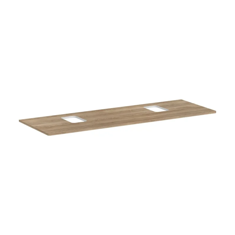 Hansgrohe Xelu Q - izlietnes virsma 156x55 cm, 2 izgriezumi, dabīgs ozols 54126230