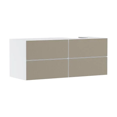 Hansgrohe Xevolos E - izlietnes skapītis 137x56x55 cm, 4 atvilktnes, matēti balts/bronza 54239390