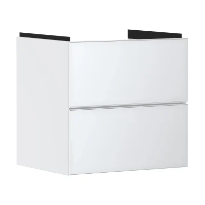 Hansgrohe Xevolos E - izlietnes apakšskapītis 58x58x48 cm, 2 atvilktnes, matēti balts/metāliska balta 54175320