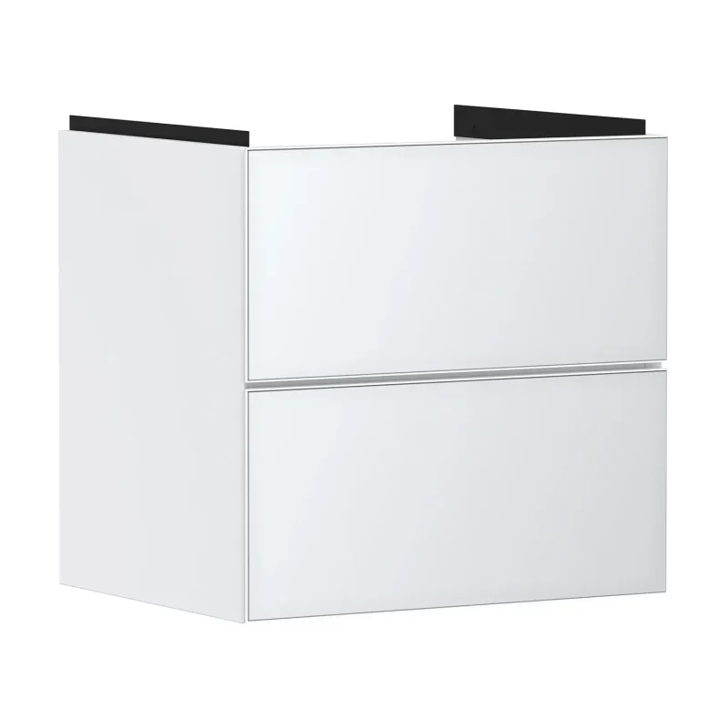 Hansgrohe Xevolos E - izlietnes apakšskapītis 58x58x48 cm, 2 atvilktnes, matēti balts/metāliska balta 54175320