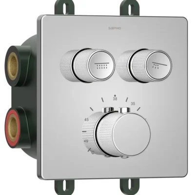Sapho Smart Select - zemapmetuma termostata maisītājs, 2 patērētājiem, ar montāžas korpusu, hroms RP042