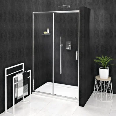 Gelco Sigma - dušas durvis Simply, divdaļīgas 140 cm, Coated Glass, alumīnijs spīdīgs/caurspīdīgs stikls GS1114