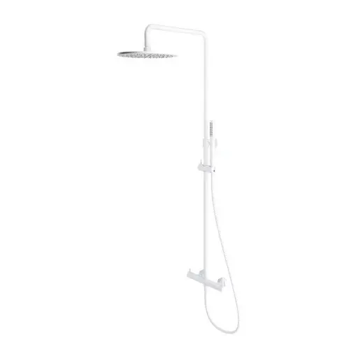 OMNIRES Y - dušas komplekts ar maisītāju, diametrs 25 cm, matēti balts Y1244MWM