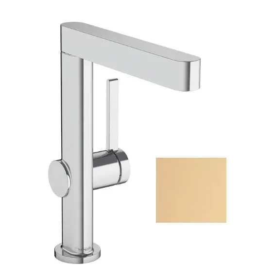 Hansgrohe Finoris - izlietnes maisītājs, ar Push-Open noteces komplektu un grozāmu izteku, birstēta bronza 76060140