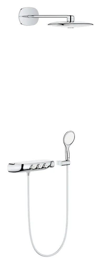 Grohe Rainshower SmartControl - dušas komplekts Duo ar termostata maisītāju - zemapmetuma, 36 cm, Moon White 26443LS0