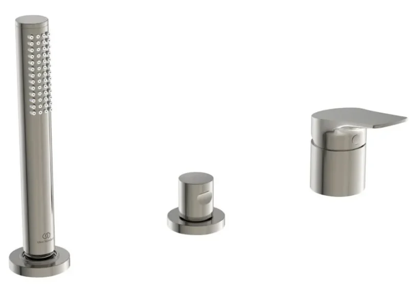 Ideal Standard La Dolce Vita - vannas malas maisītājs, 3 caurumu montāža, Silver Storm BD670GN