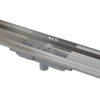 Alcadrain dušas notekas - dušas noteka Flexible Low 95 cm, ar regulējamu apmali pie sienas, vertikāla noteka, nerūsējošais tērauds APZ1104-950