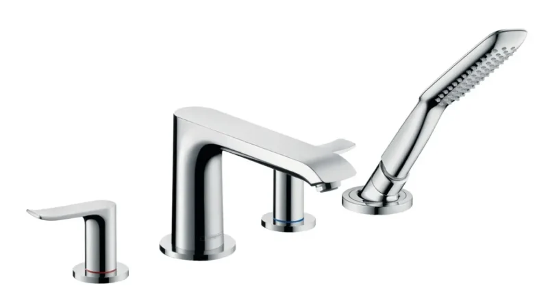 Hansgrohe Metris New - 4 atveru vannas malas maisītājs, hroms 31442000