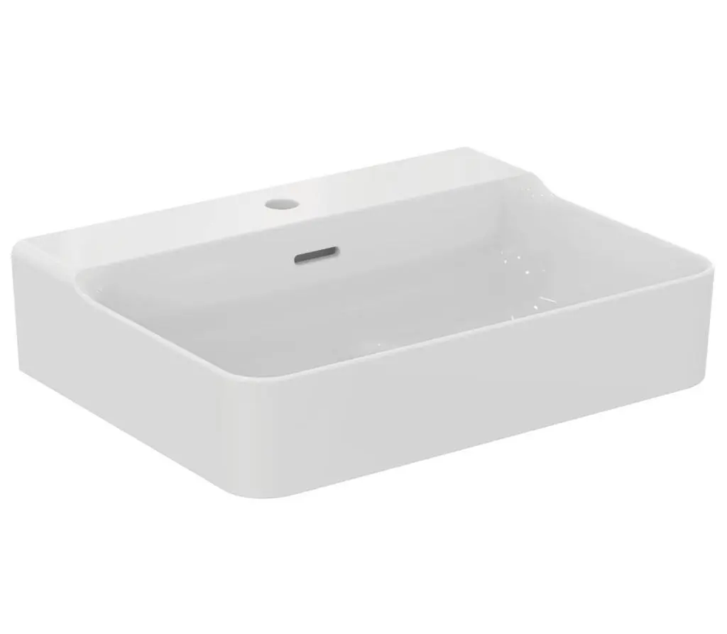 Ideal Standard Conca Ceram - uzliekamā izlietne 60x45 cm, ar pārplūdi, caurums jaucējkrānam, balta T381801