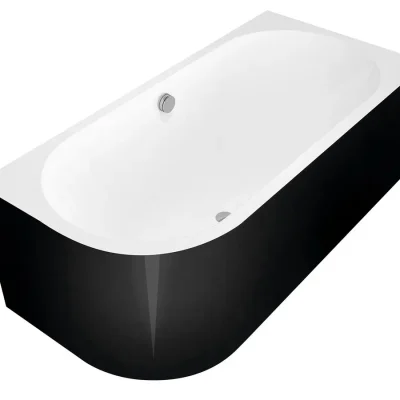 Polysan Monolith - asimetriska vanna Viva R, 180x75x60 cm, labā, balta/melna 72129MB