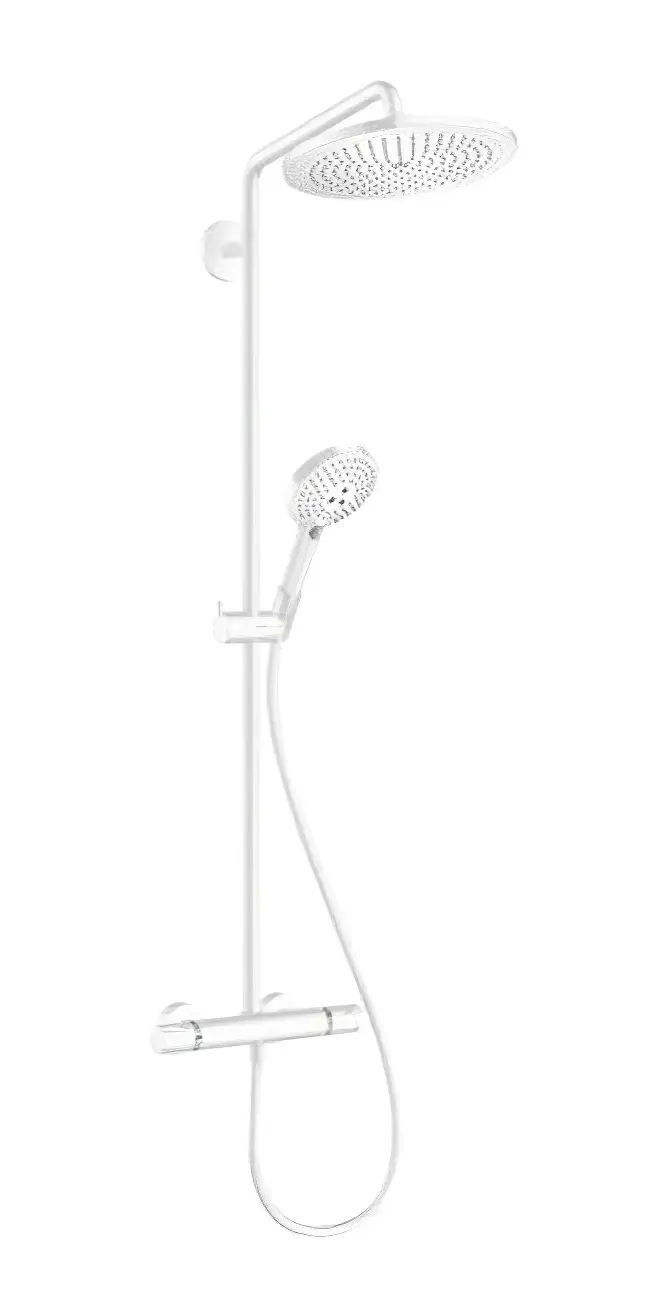 Hansgrohe Croma Select S - dušas kolonna Showerpipe 280 ar termostata maisītāju, EcoSmart, balti matēta 26891700