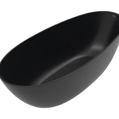 Villeroy & Boch Antao - brīvi stāvoša vanna 170x75 cm, Quaryl, Pure Black UBQ170TAO7V-R7