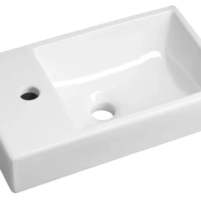 Sapho Small - roku mazgāšanas izlietne Minos, 450x260 cm, bez pārplūdes, jaucējkrāna caurums kreisajā pusē, balta 4757