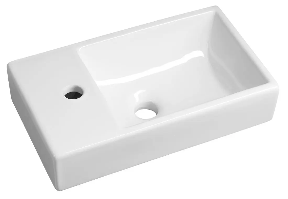 Sapho Small - roku mazgāšanas izlietne Minos, 450x260 cm, bez pārplūdes, jaucējkrāna caurums kreisajā pusē, balta 4757