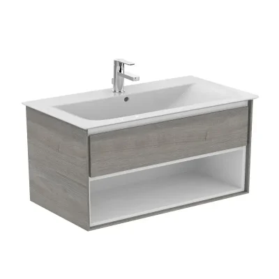 Ideal Standard Connect Air - izlietnes skapītis, 100x44x52 cm, ozola dekors pelēks/balts matēts E0828PS