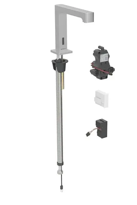 Geberit Brenta - Elektroniska izlietnes maisītājs, tīkla barošana, easy to clean, matēts nerūsējošais tērauds 116.192.SN.1