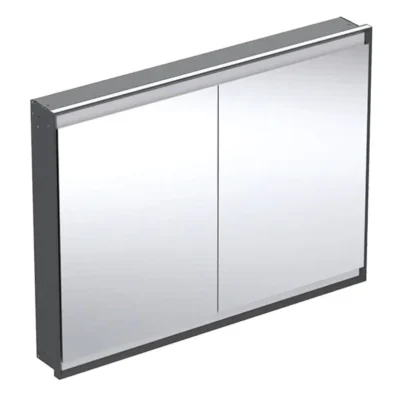 Geberit ONE - spoguļskapis ar LED apgaismojumu, 120x90x15 cm, 2 durvis, iebūvējams, matēti melns 505.805.00.7