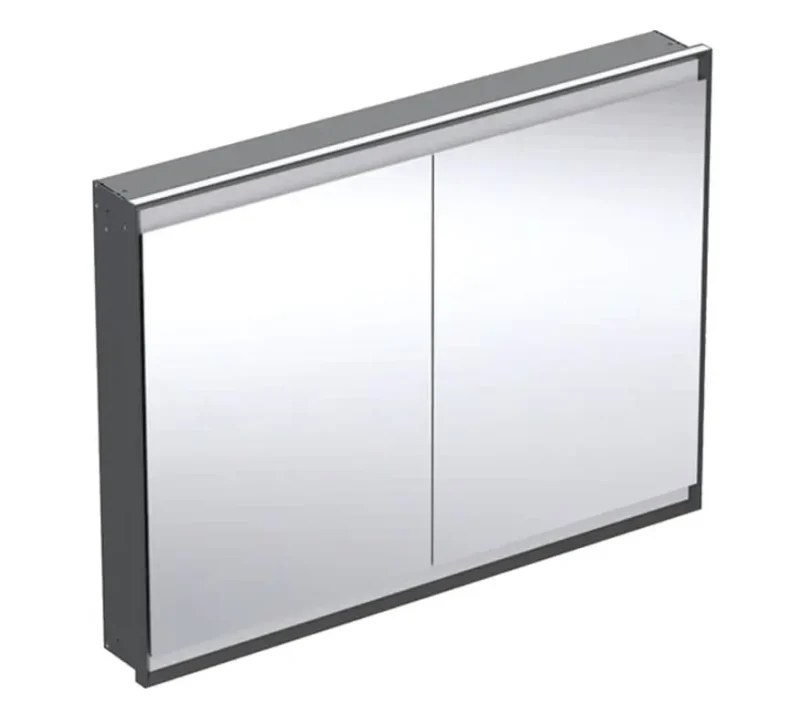 Geberit ONE - spoguļskapis ar LED apgaismojumu, 120x90x15 cm, 2 durvis, iebūvējams, matēti melns 505.805.00.7
