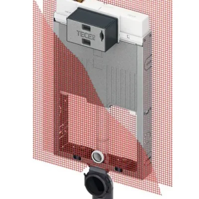 Tece TECEbox - priekšsienas elements sienas WC, ar skalošanas tvertni Octa II, 8 cm, būvaugstums 1,07 m 9370501