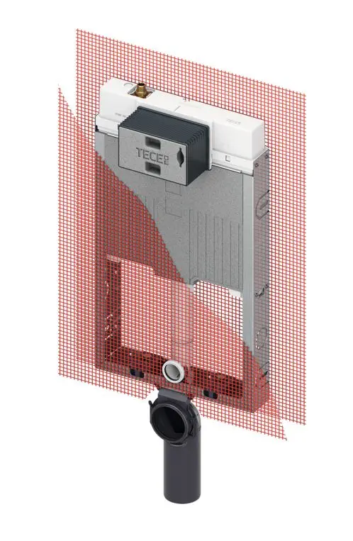 Tece TECEbox - priekšsienas elements sienas WC, ar skalošanas tvertni Octa II, 8 cm, būvaugstums 1,07 m 9370501
